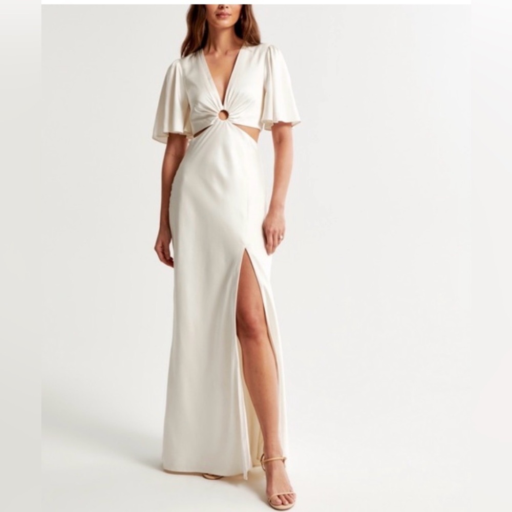 NWT Abercrombie & Fitch Cream cutout  Maxi Dress